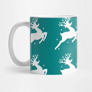 Christmas reindeer blue regular pattern Mug